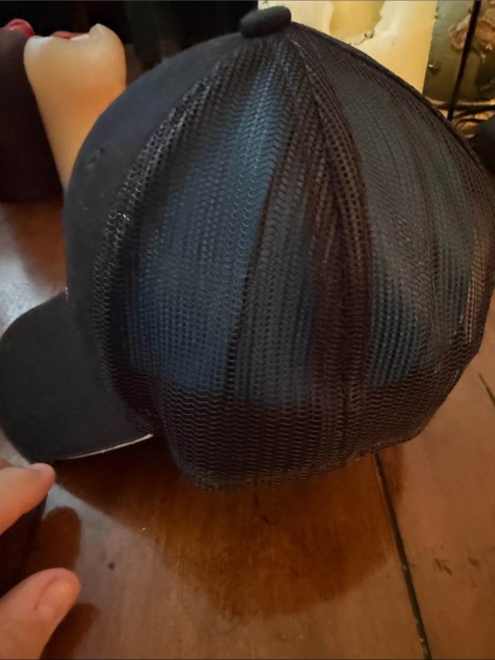 Black Cap with Green Embroidered Logo